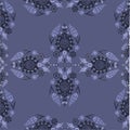 Violet floral patternd on the periwinkle background Royalty Free Stock Photo